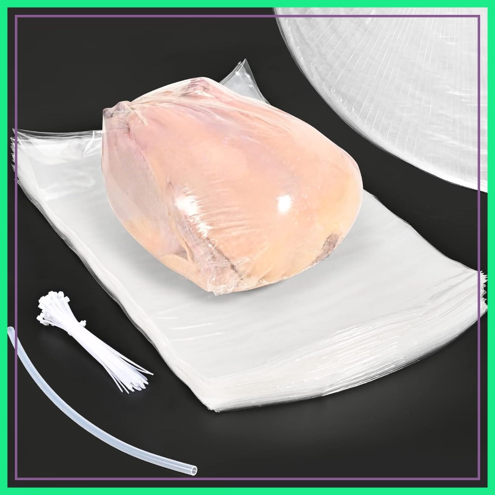 Food Storage Silicone Bags - 50 Pcs Poultry Shrink Bags 10x16