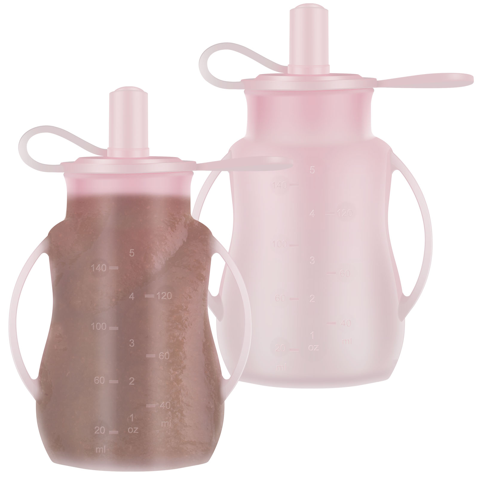 Food Storage Silicone Bags - 2Pcs Baby Food Pouch Milk Storage