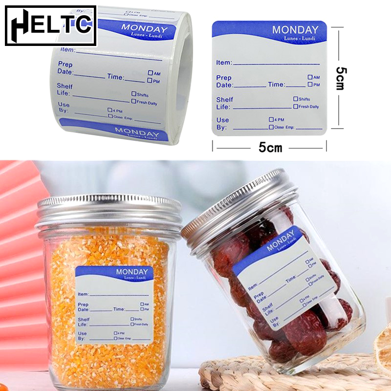 Food Storage Expiration Dates - 250Pcs/Roll Kitchen Date Food Sticker Label