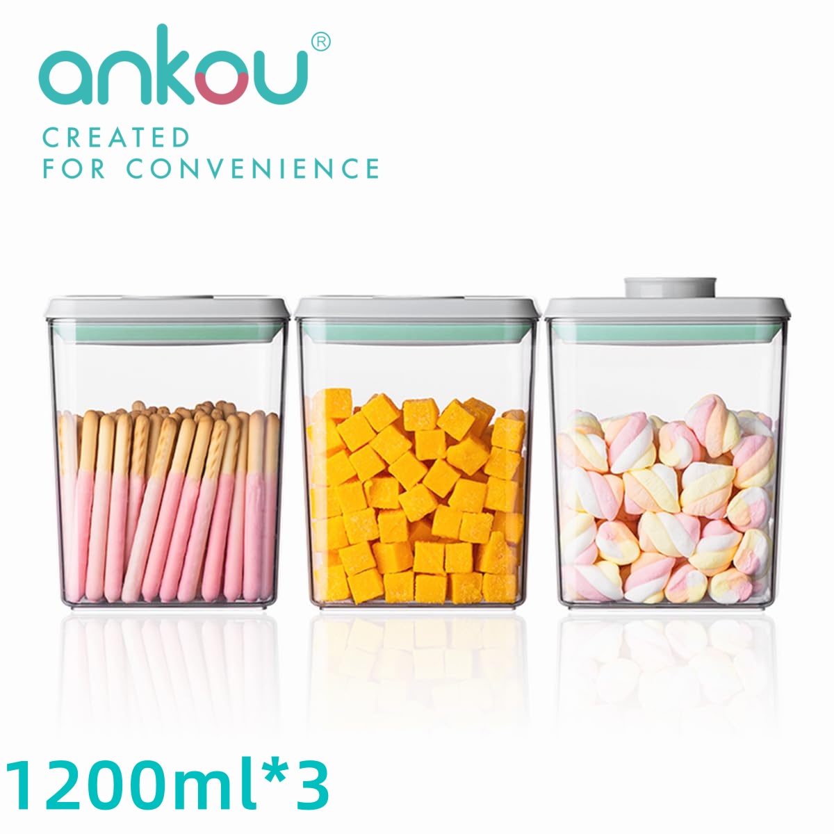 Food Storage In The Kitchen - Ankou 3Pcs 1.2L Pop Airtight Food