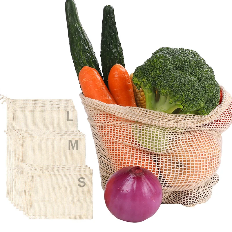 Food Storage Net - Cotton Mesh Vegetable Bags Produce Bag
