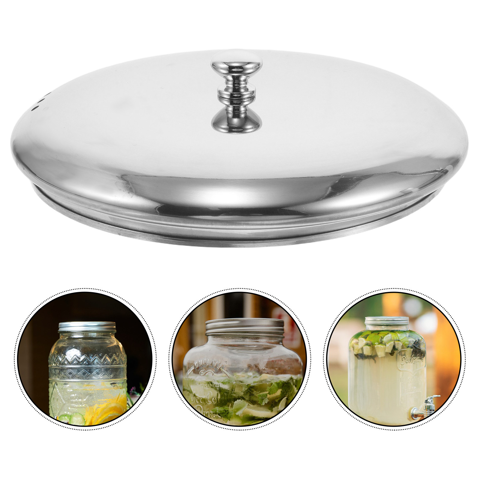 Mason Jar Wide Mouth - Stainless Steel Dome Cover Lid for
