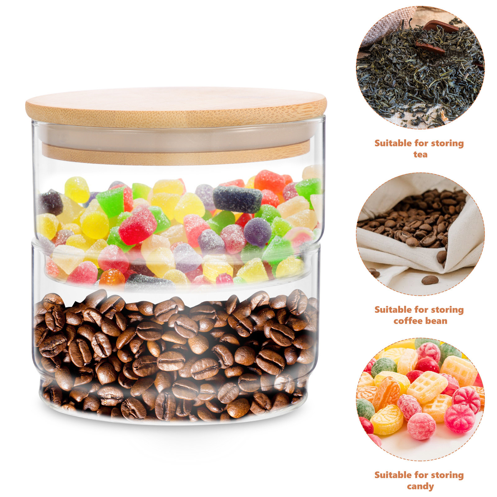 Food Storage Jars Plastic - 1Set Clear Heavy-Duty Glass Sealing Jars