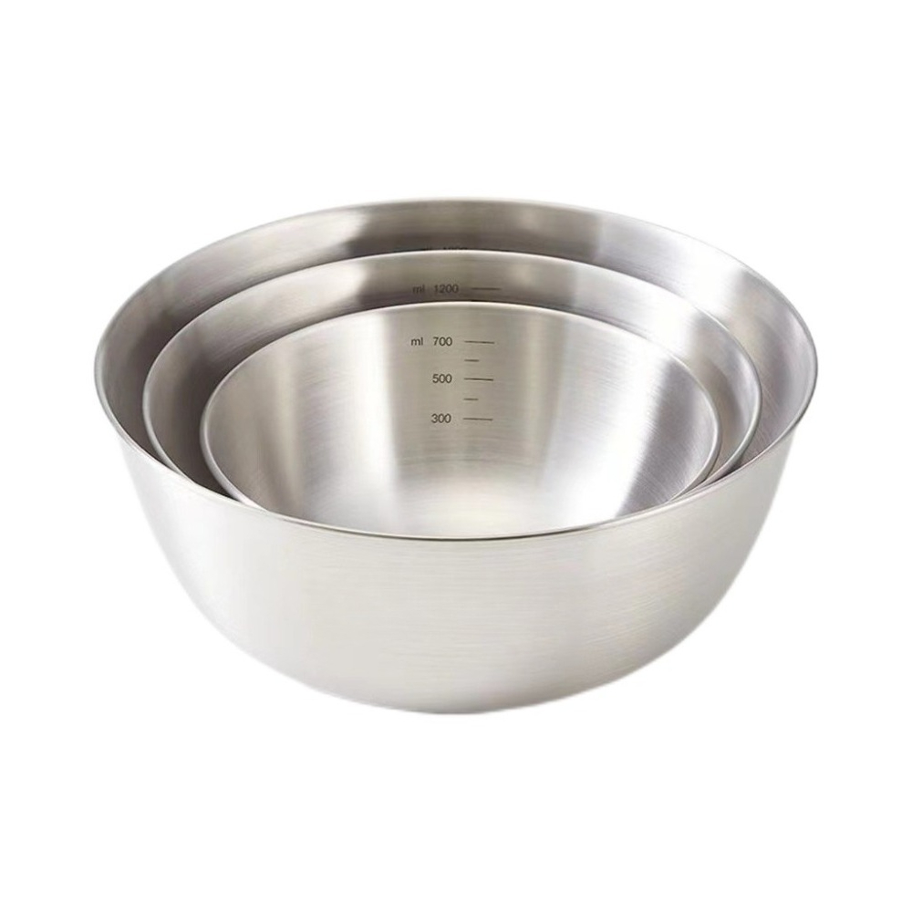 Food Storage Utensils - 3pcs Stainless Steel Bowl Set with
