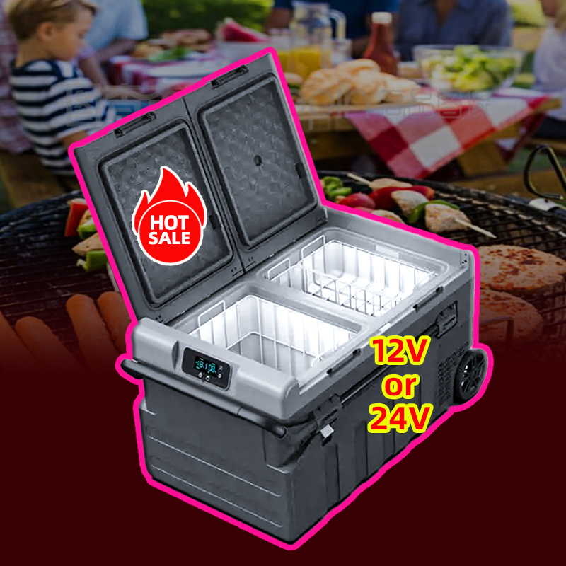 Food Storage Zone - Car/Home Use 12 Volt Cooler Dual-Zone