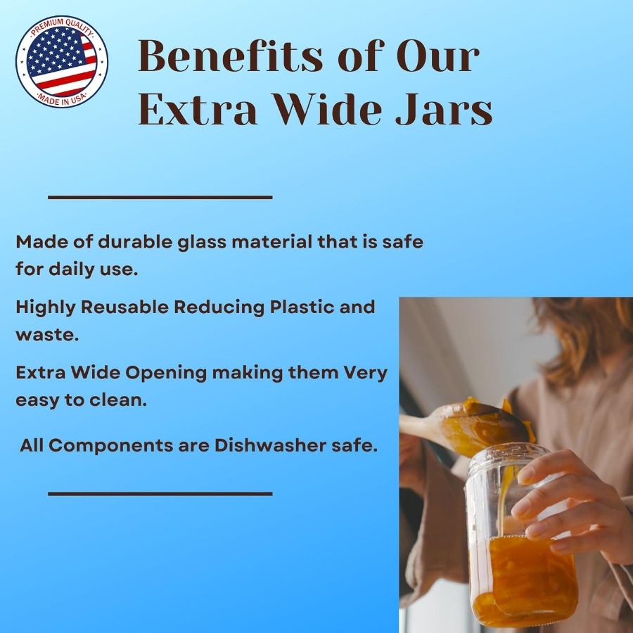 Mason Jars - 32 oz Glass Stora - Mason Jar Wide Mouth avis et prix