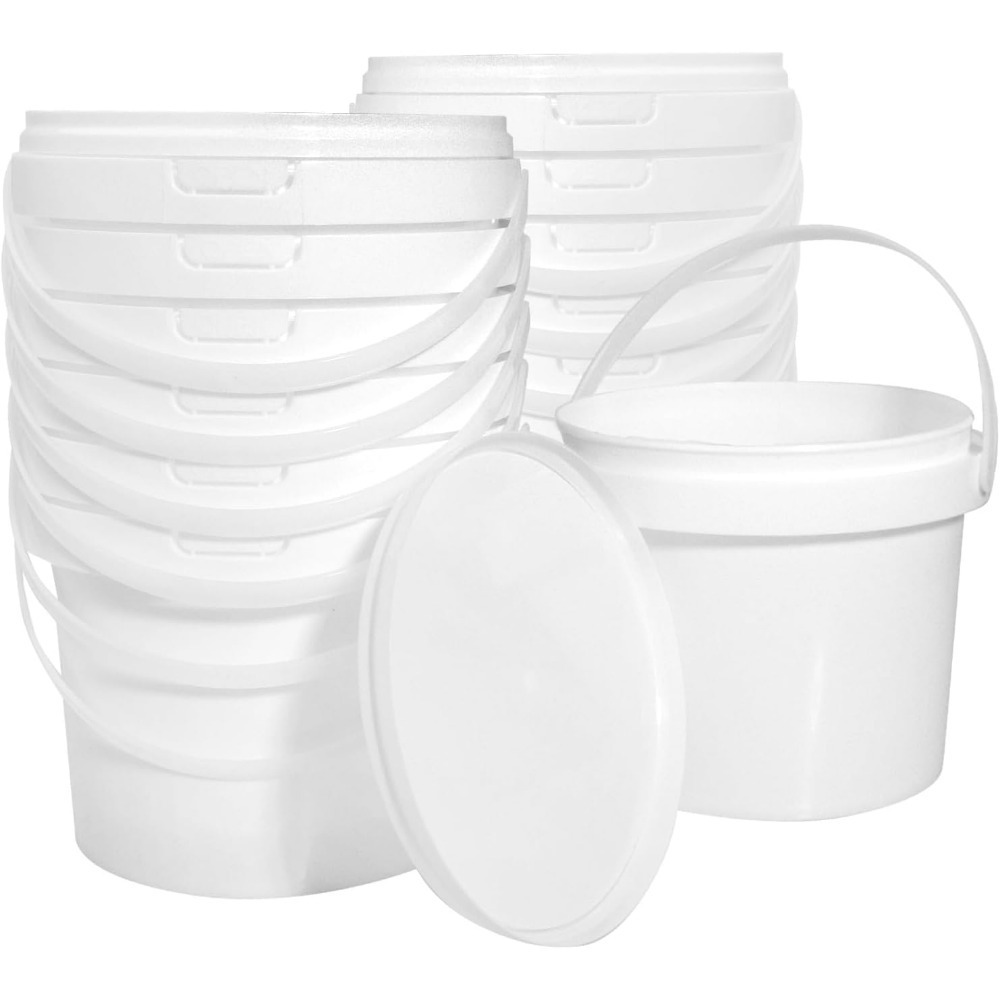 13 Pack White Plastic Bucket 1 - Food Storage Quart Containers avis et prix