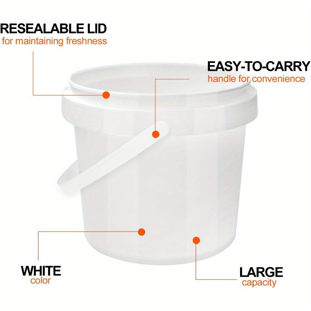 13 Pack White Plastic Bucket 1 - Food Storage Quart Containers avis et prix