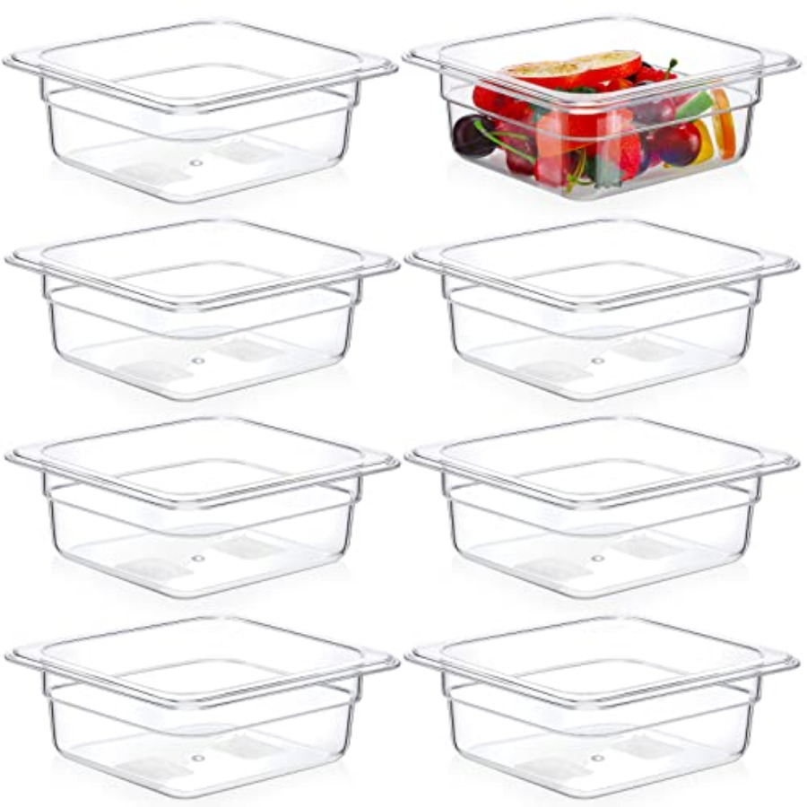 8 Pcs 1/6 Size, 2.6 Inch Deep  - Food Storage Restaurant avis et prix