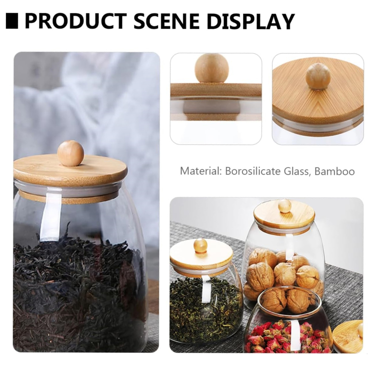 Wooden Lid Glass Sealed Jar Fo - Glass Food Storage Xl avis et prix