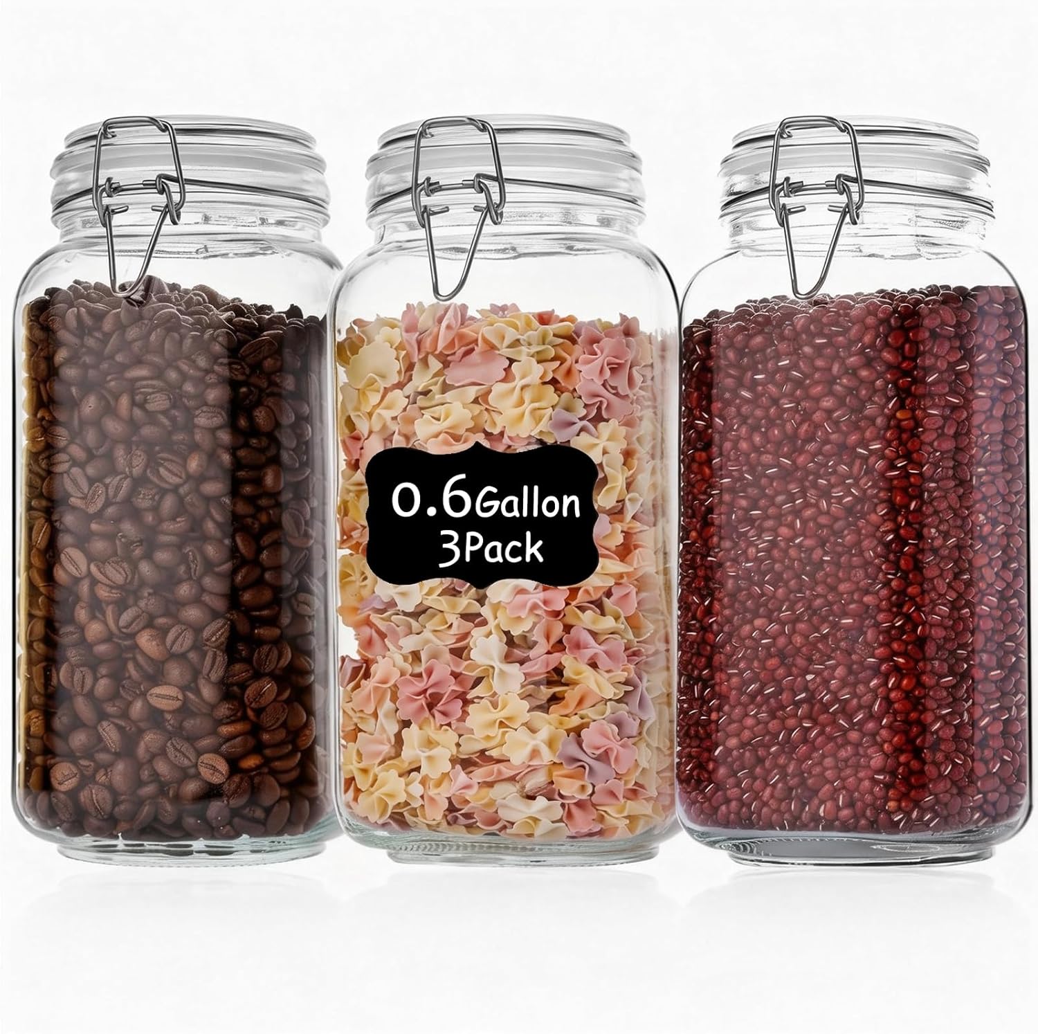 3 Pack 78oz    Glass Jars with - Food Storage Jars Plastic avis et prix