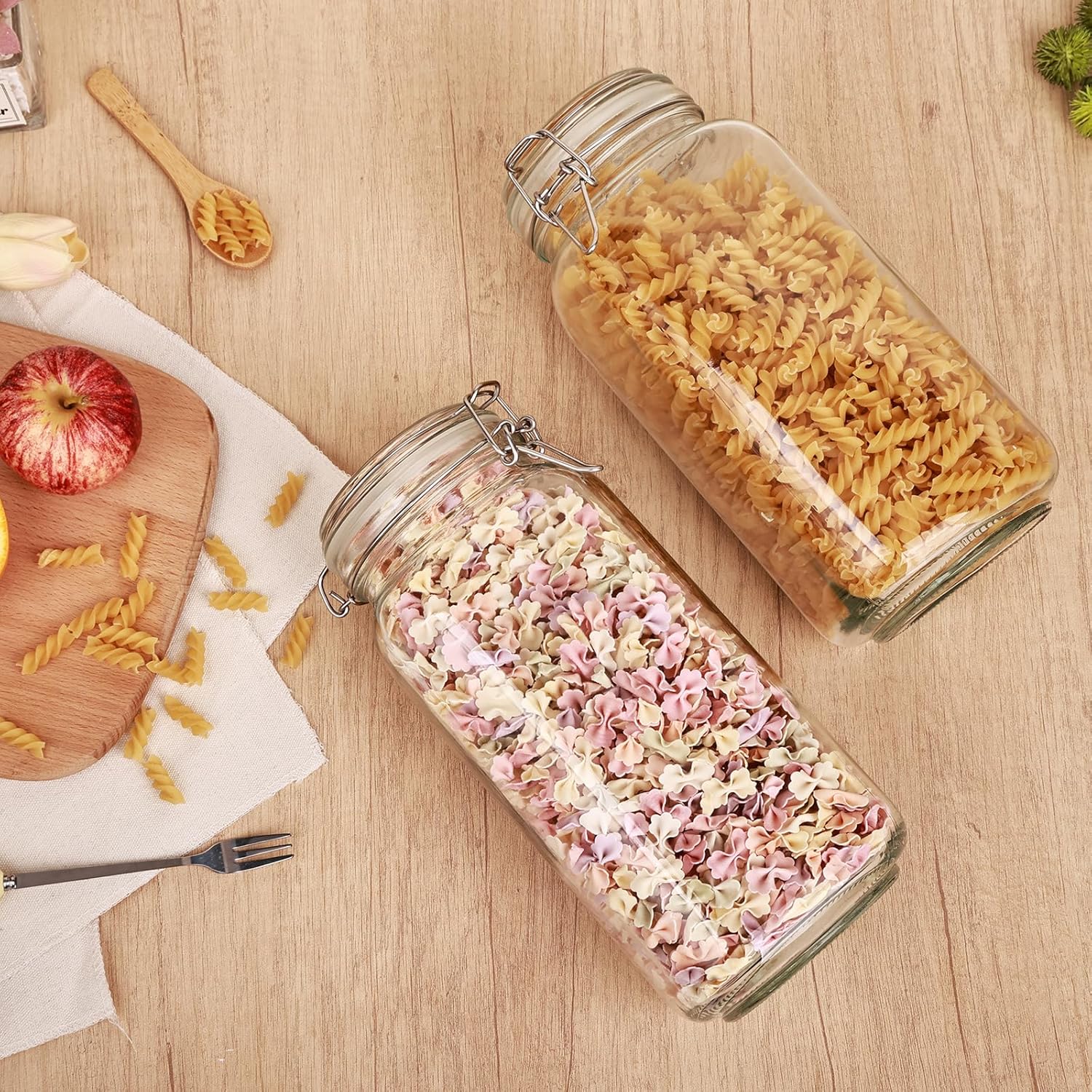 3 Pack 78oz    Glass Jars with - Food Storage Jars Plastic avis et prix