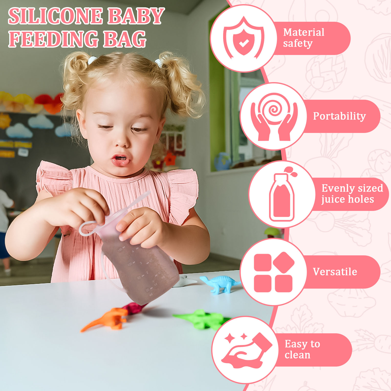 2Pcs Baby Food Pouch Milk Stor - Food Storage Silicone Bags avis et prix