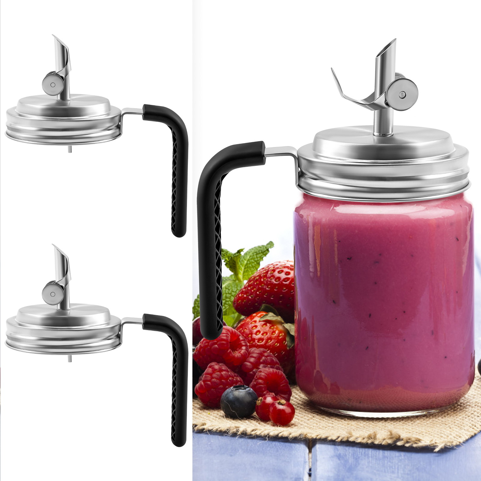 2Pcs Mason Jar Pour Spout Lid  - Mason Jar Wide Mouth avis et prix