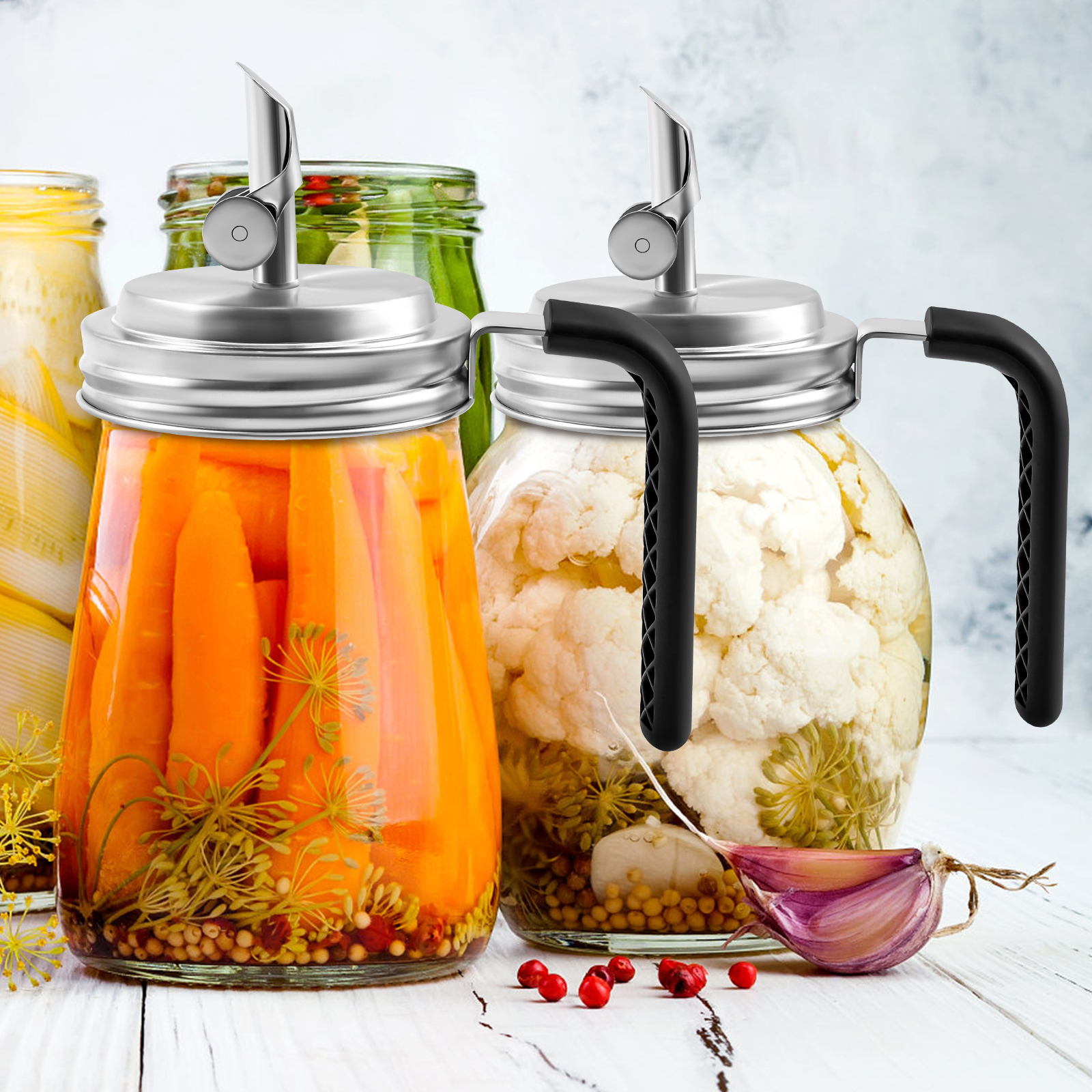 2Pcs Mason Jar Pour Spout Lid  - Mason Jar Wide Mouth avis et prix