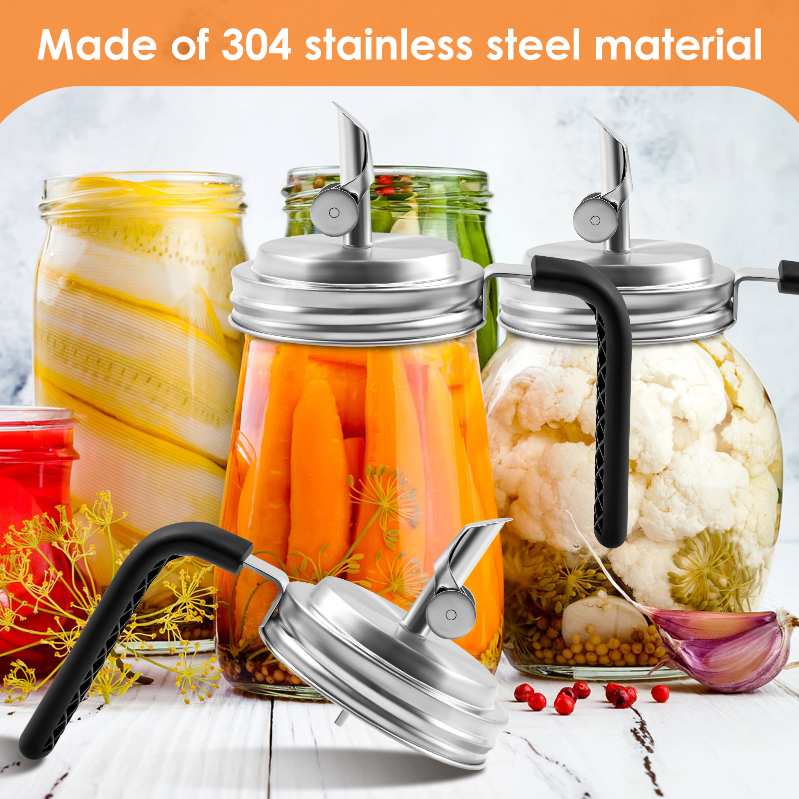 2Pcs Mason Jar Pour Spout Lid  - Mason Jar Wide Mouth avis et prix