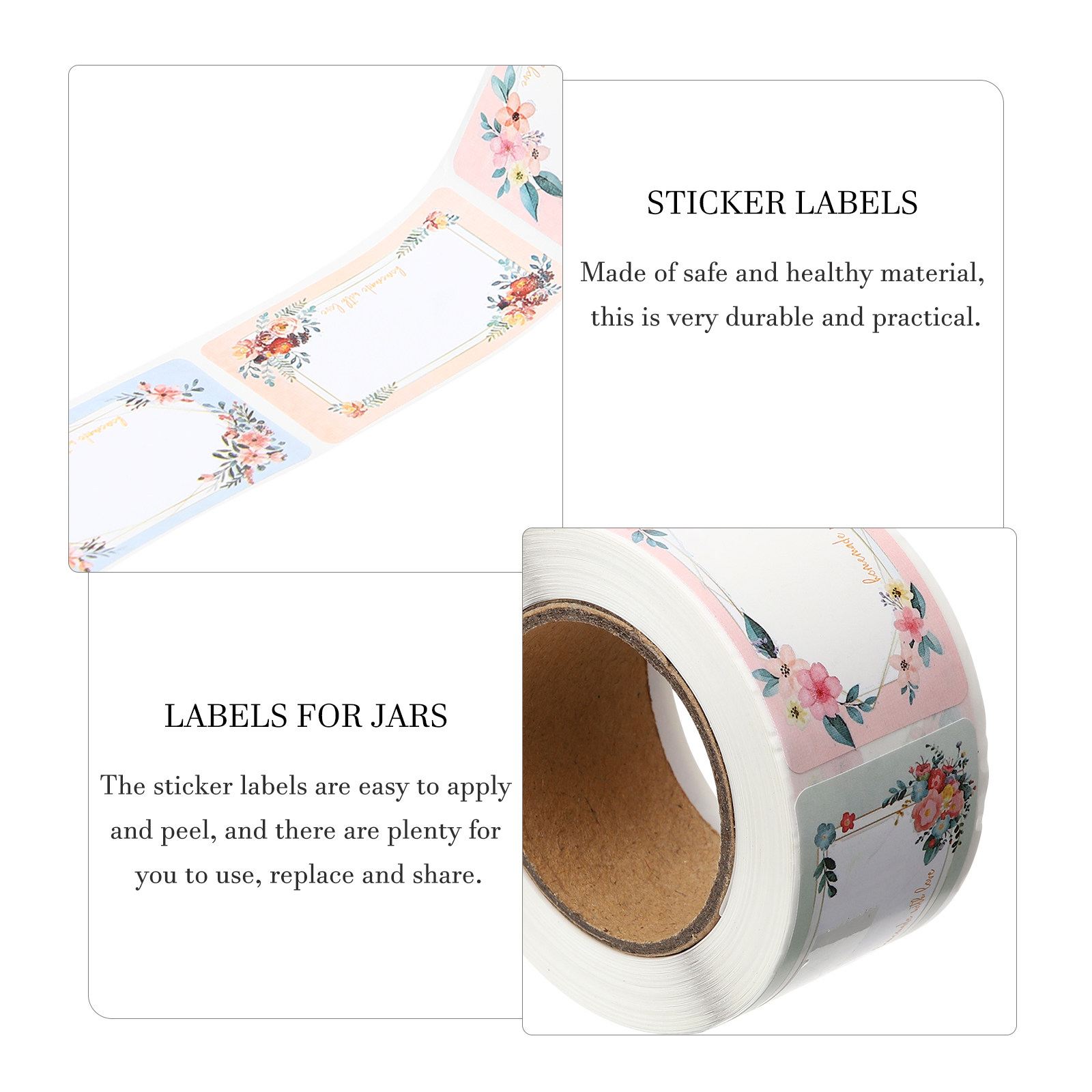 3 Rolls Blank Floral Name Labe - Food Storage Expiration Dates avis et prix