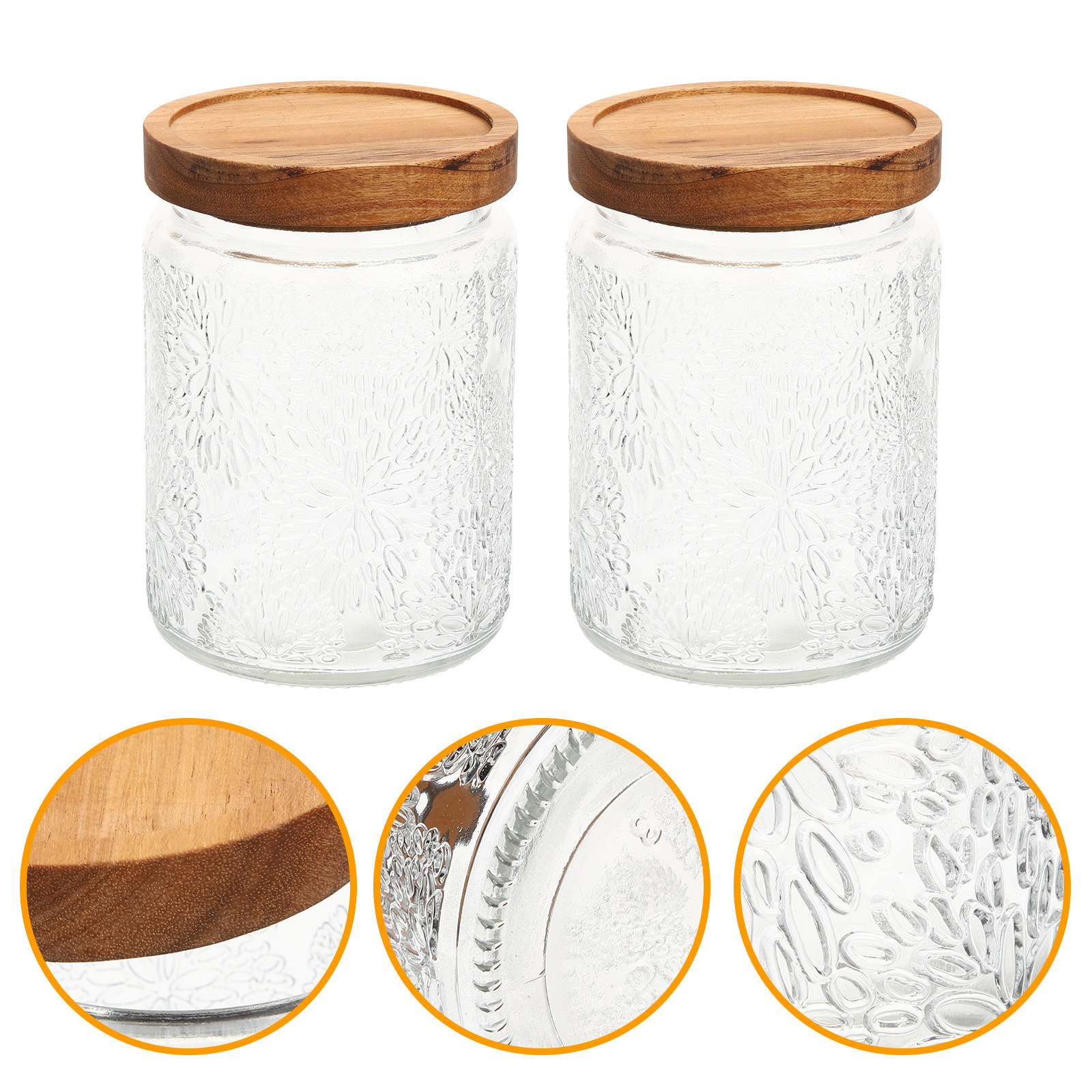 2Pcs Embossed Candy Storage Ja - Food Storage Jars Plastic avis et prix