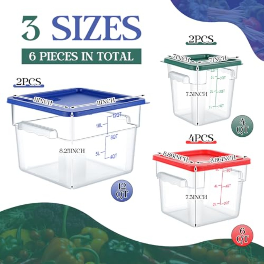 8 Set Square Food Storage Cont - Food Storage 12 Qt avis et prix