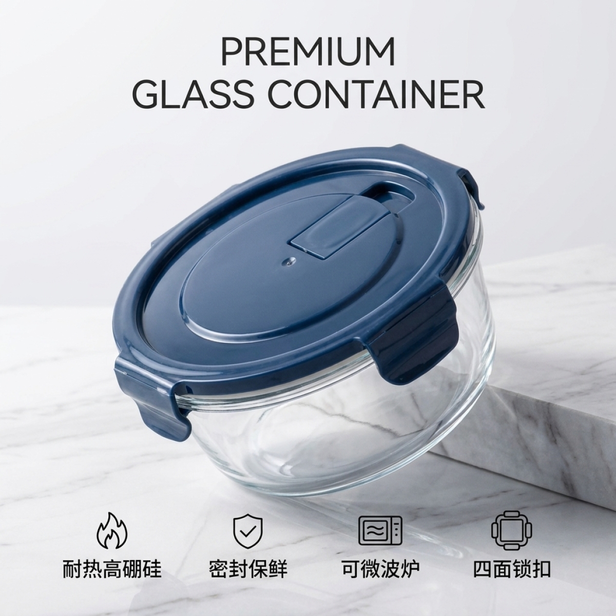 Blue Cartoon Sushi Round Glass - Food Storage Lock Box avis et prix