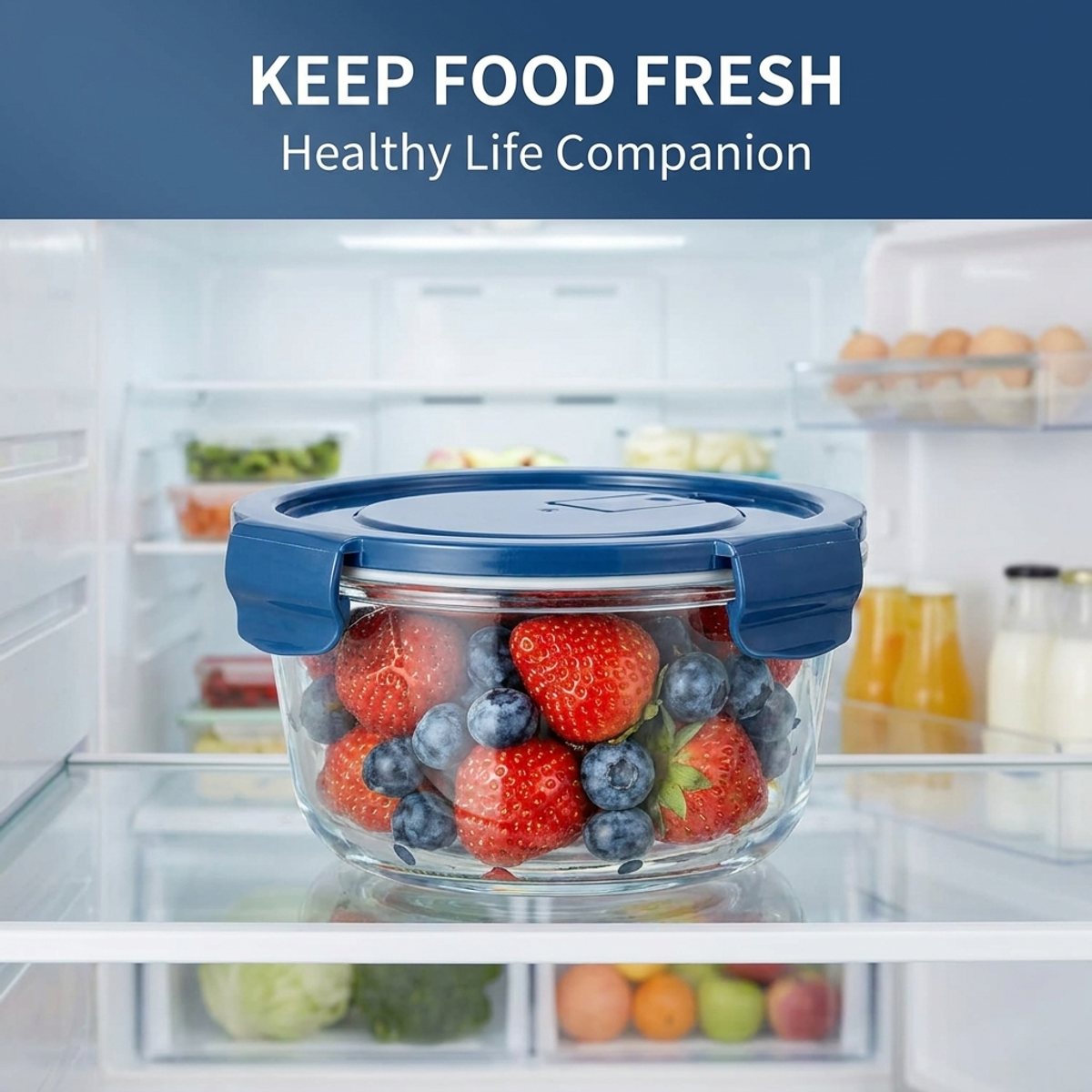 Blue Cartoon Sushi Round Glass - Food Storage Lock Box avis et prix