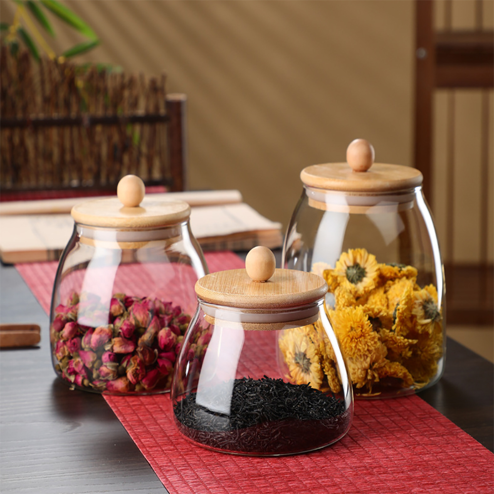 Wooden Lid Glass Sealed Jar Fo - Glass Food Storage Xl avis et prix