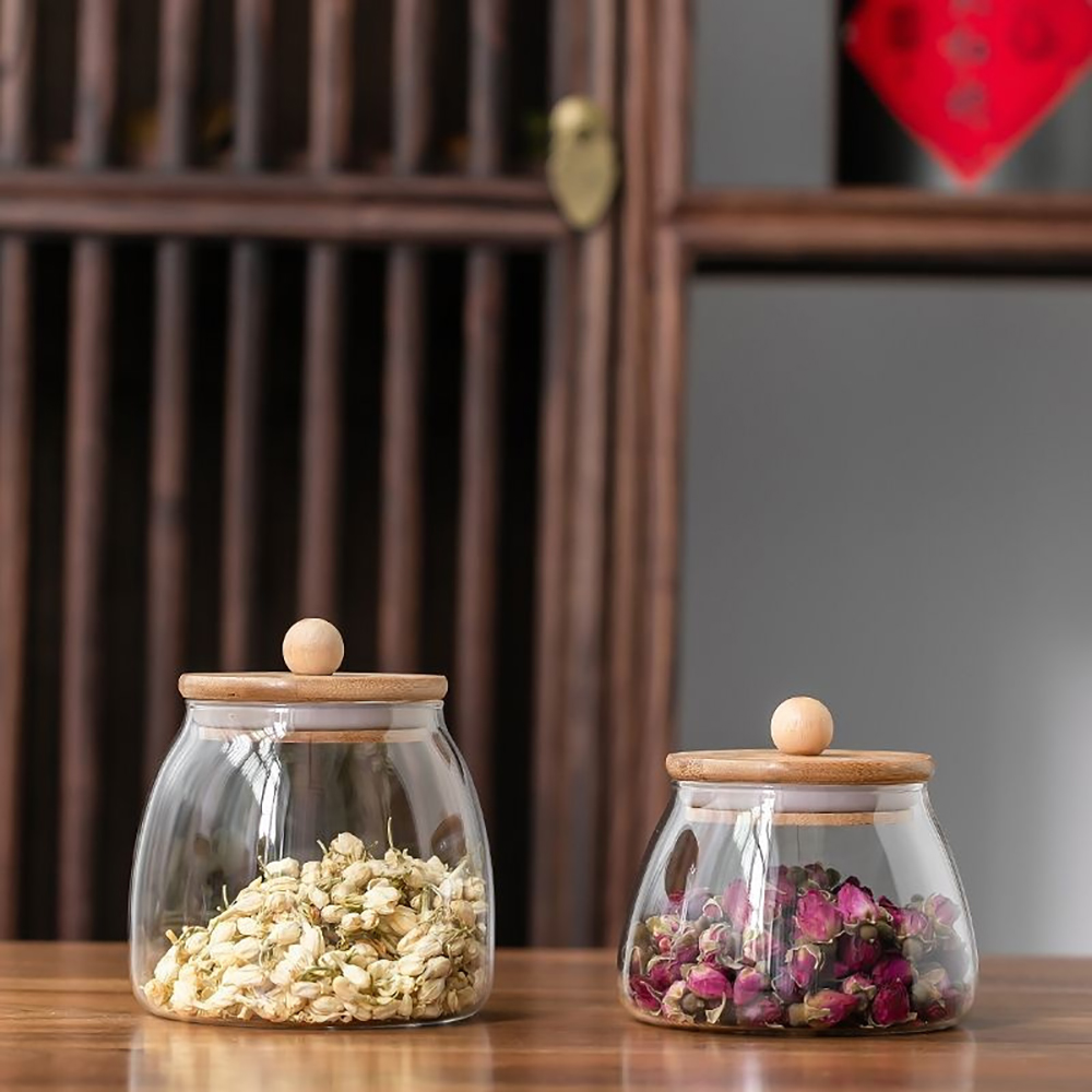 Wooden Lid Glass Sealed Jar Fo - Glass Food Storage Xl avis et prix