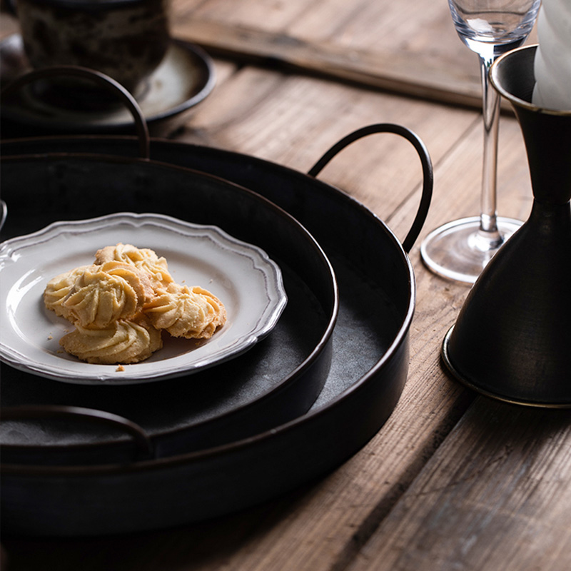 European Retro Round Iron Plat - Food Storage Restaurant avis et prix