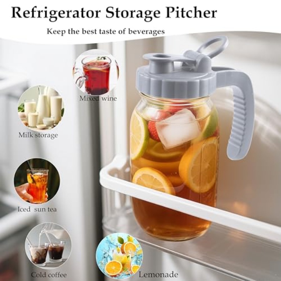 Glass Mason Jar Pitchers With  - Mason Jar Wide Mouth avis et prix