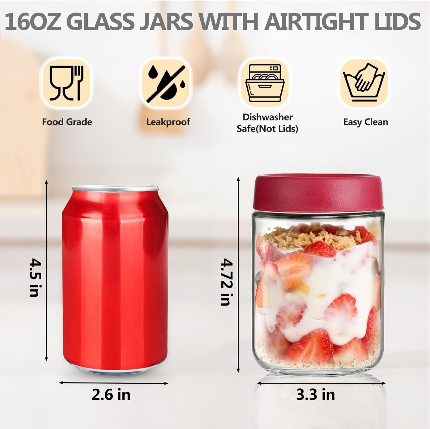 12 Pack Overnight Oats Contain - Food Storage Jars Plastic avis et prix