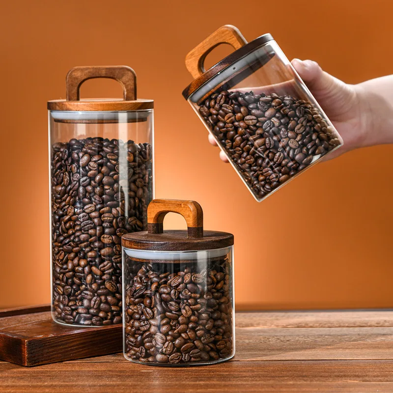 700-2100ml Wood Lid Glass Jar  - Glass Food Storage Xl avis et prix