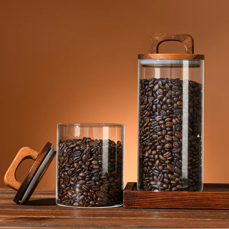700-2100ml Wood Lid Glass Jar  - Glass Food Storage Xl avis et prix
