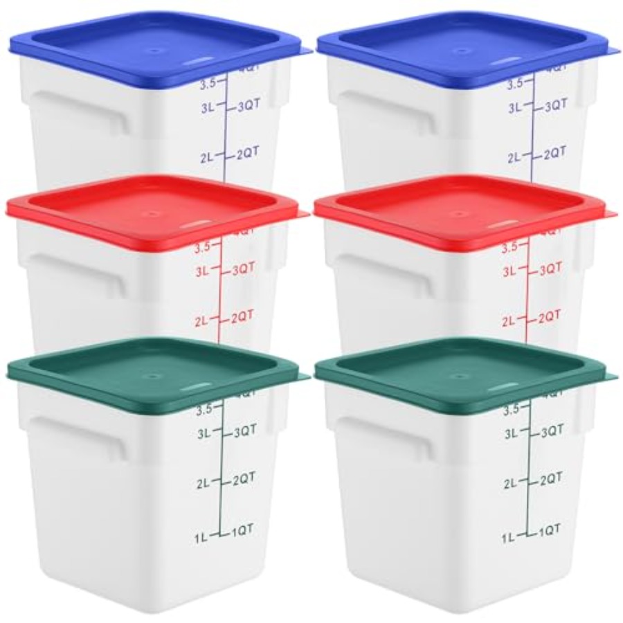 6 Pieces 4 Quart Commercial Fo - Food Storage Quart Containers avis et prix