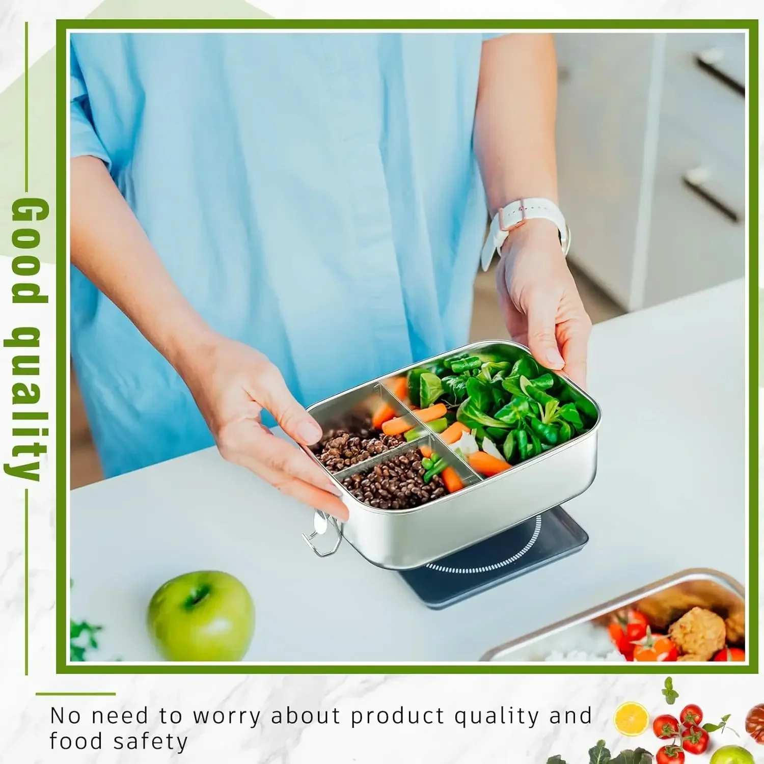Stainless Steel Bento Box Meta - Food Storage Lock Box avis et prix