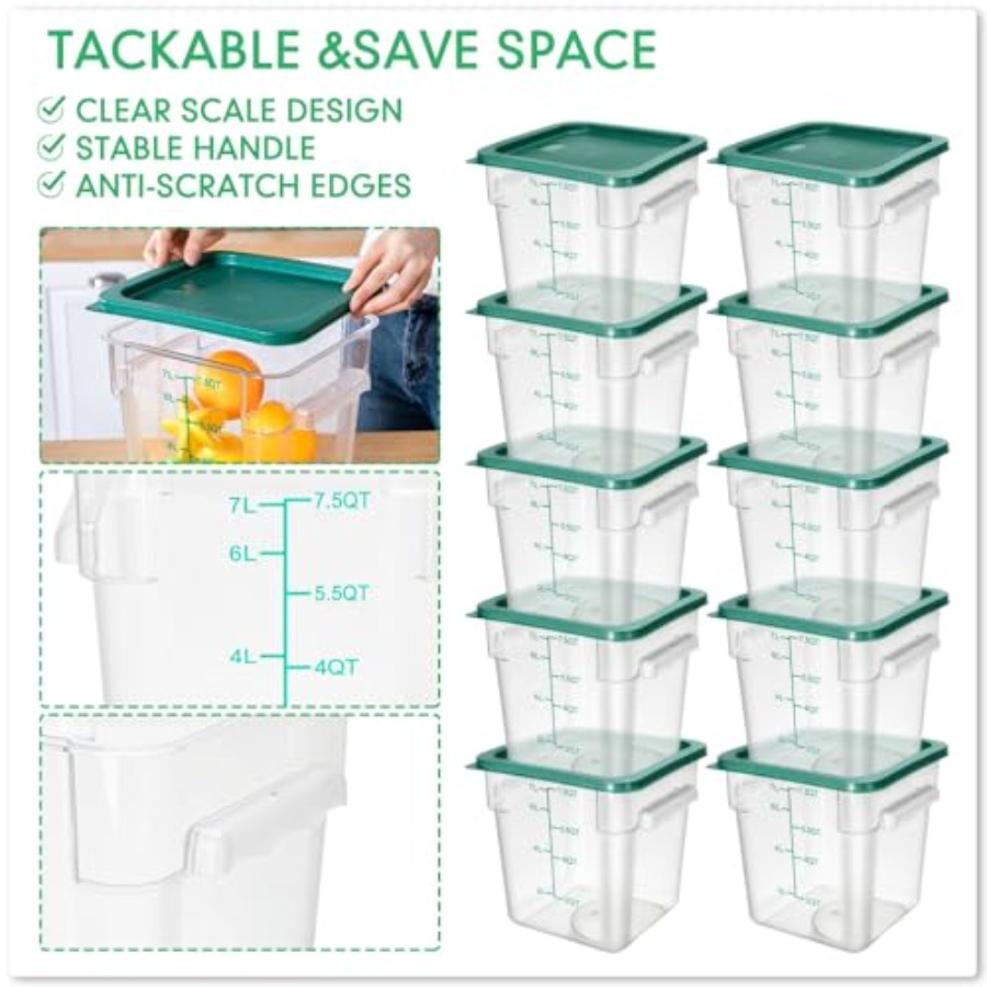 12 Pack 8 Qt Clear Polycarbona - Food Storage 12 Qt avis et prix