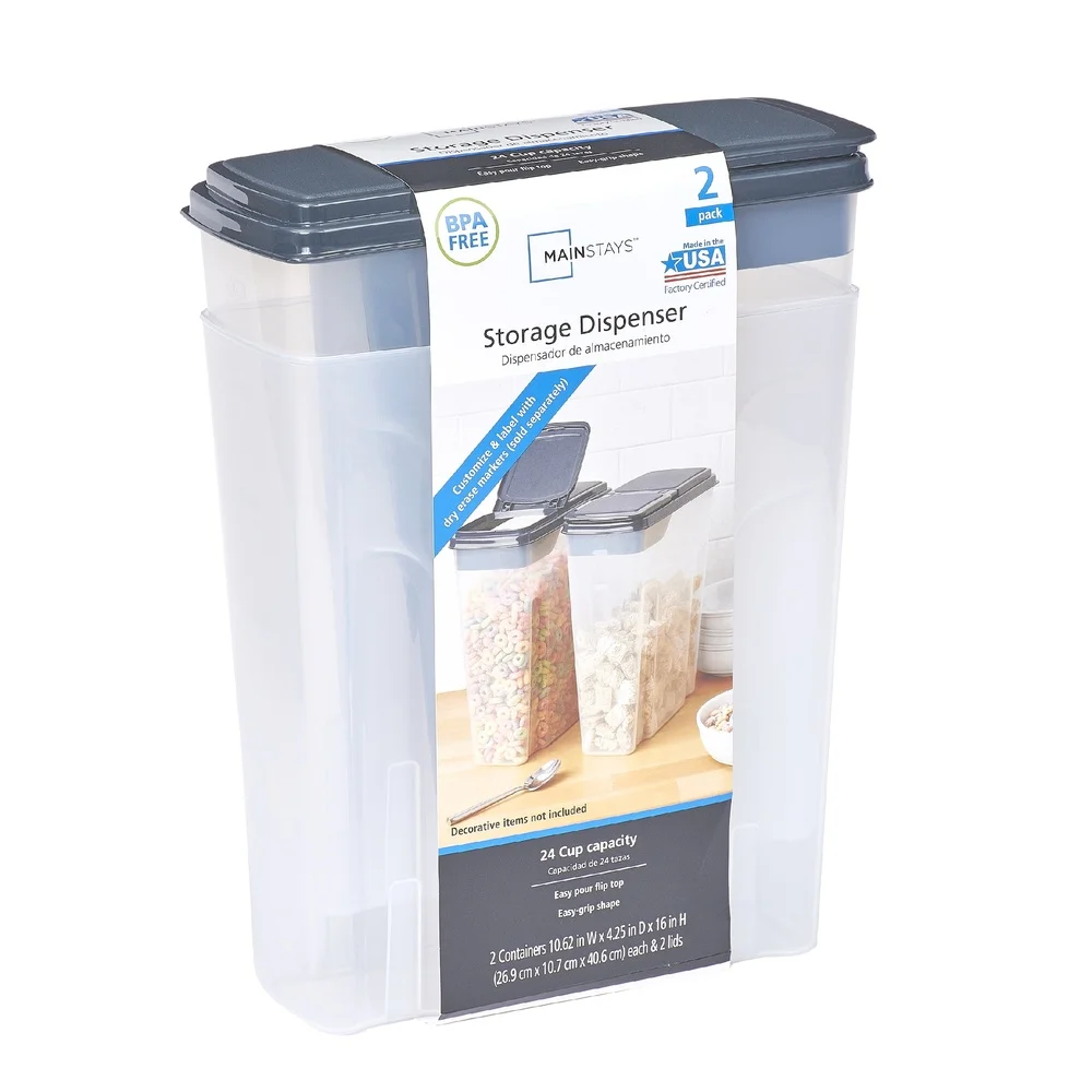 2-Pack Plastic Cereal Dispense - Food Storage Quart Containers avis et prix