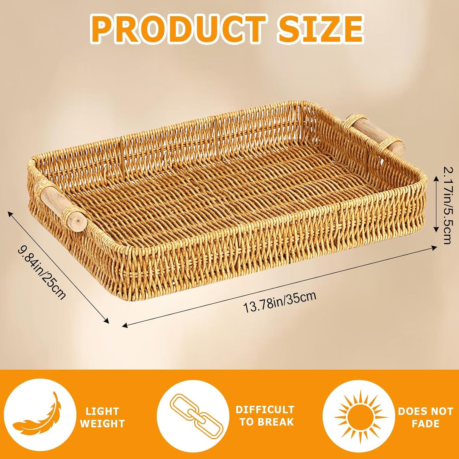Wicker Tray Rectangular Rattan - Food Storage Restaurant avis et prix