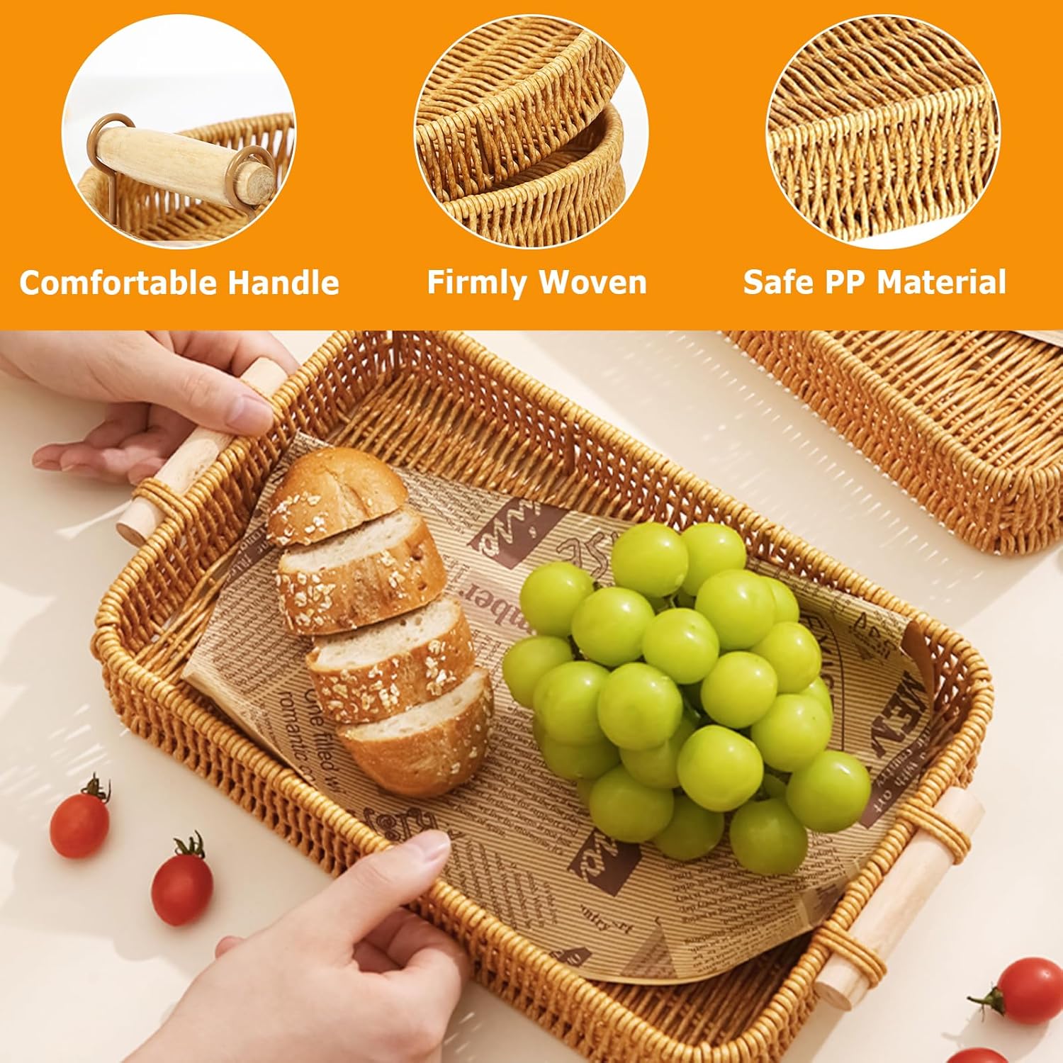 Wicker Tray Rectangular Rattan - Food Storage Restaurant avis et prix