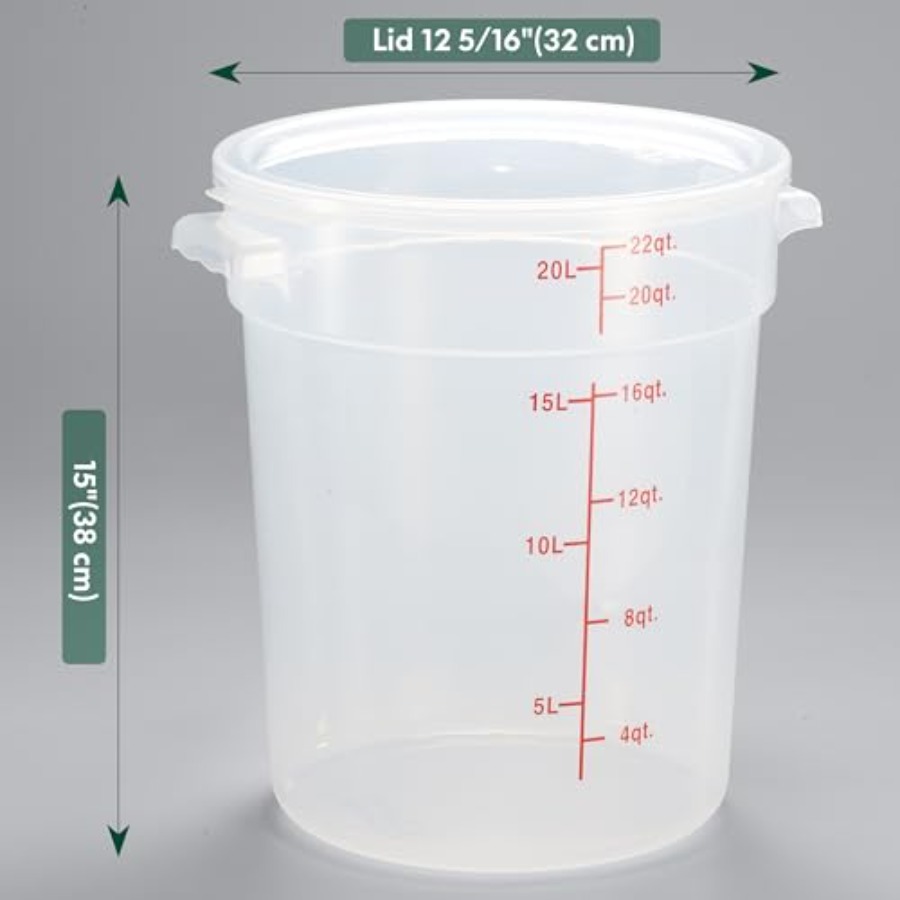 22 Quart Translucent Round Foo - Food Storage Quart Containers avis et prix