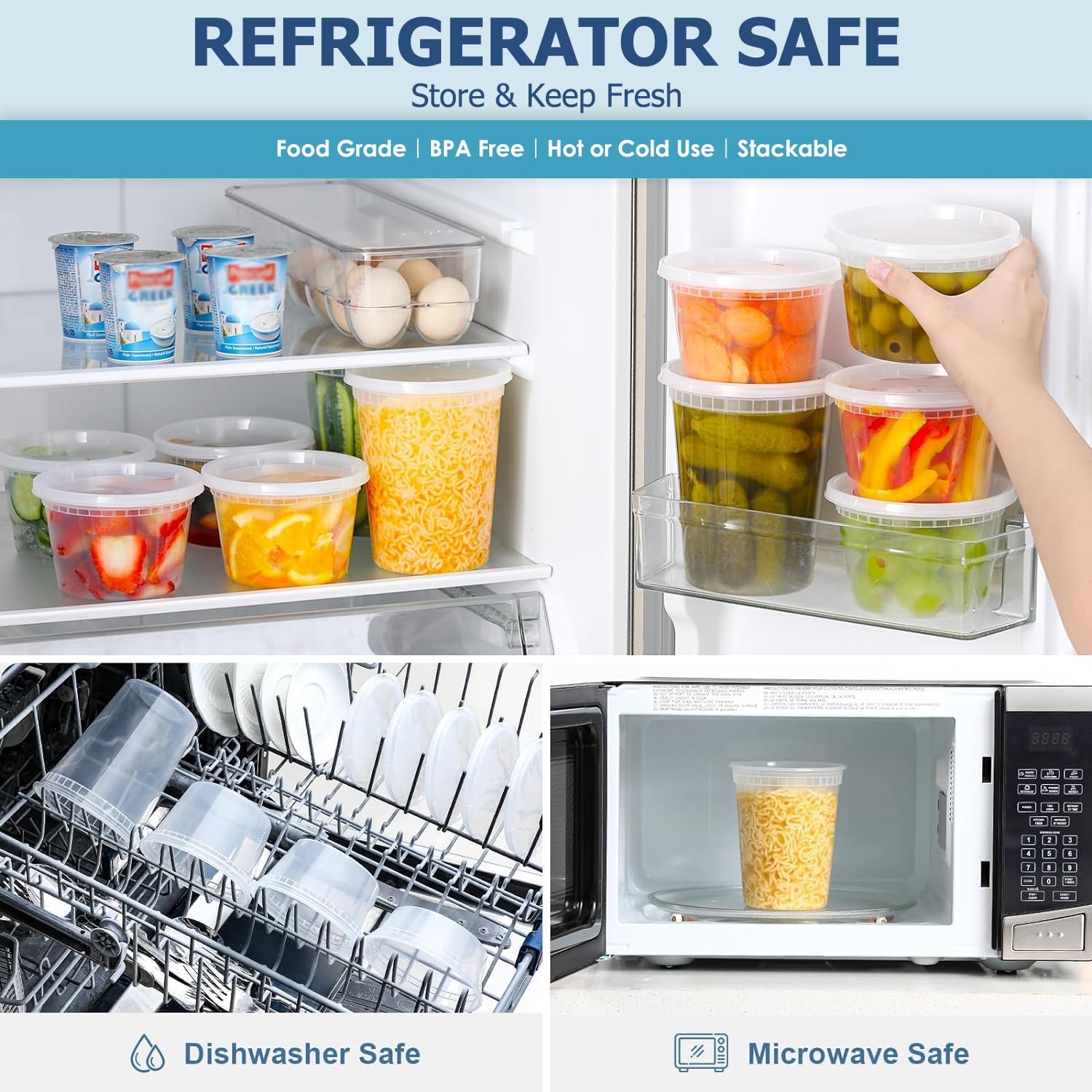 24pcs Deli Food Storage Contai - Food Storage Jars Plastic avis et prix