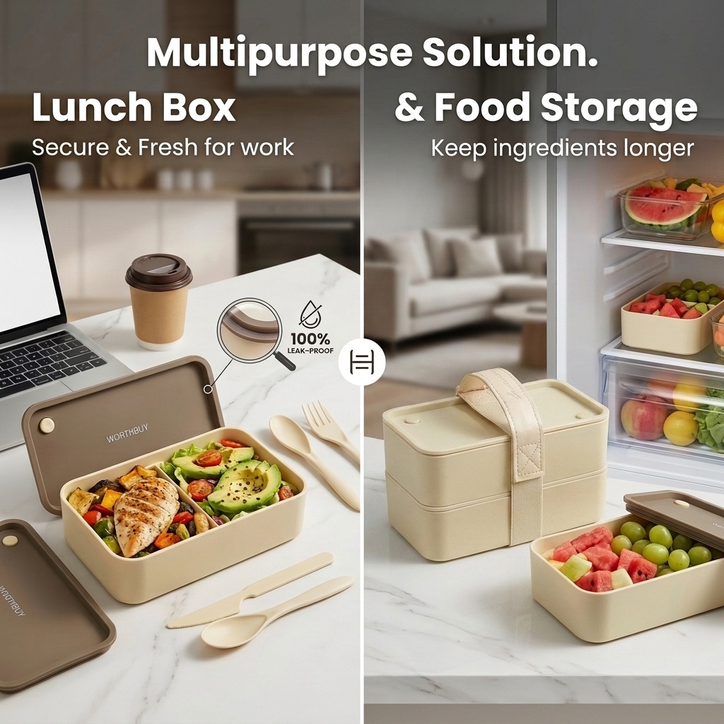 Reusable Plastic Bento Box For - Food Storage Camping avis et prix