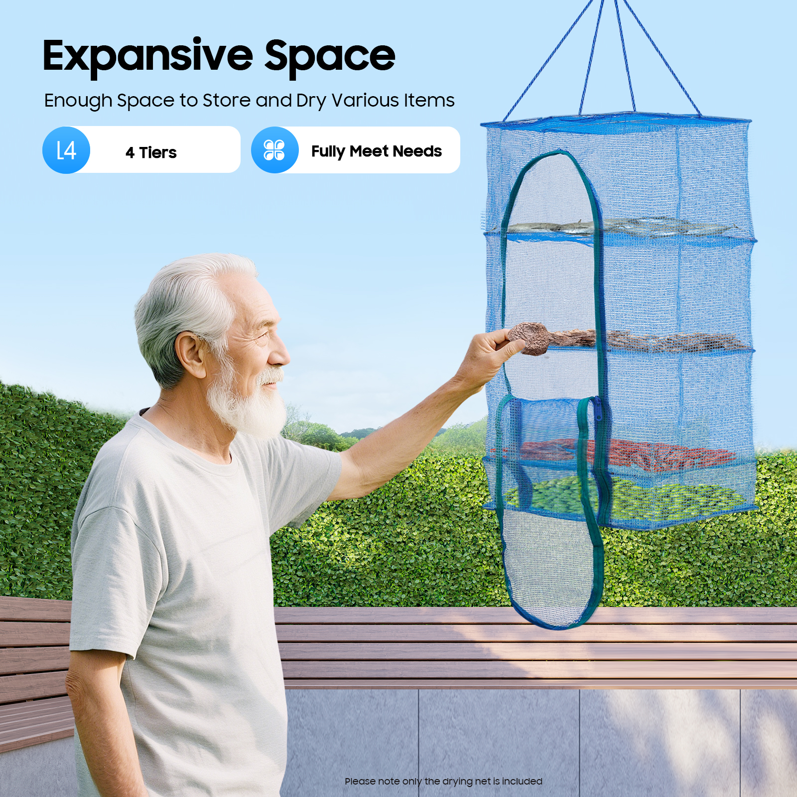 4-Tier Hanging Drying Net Rack - Food Storage Net avis et prix