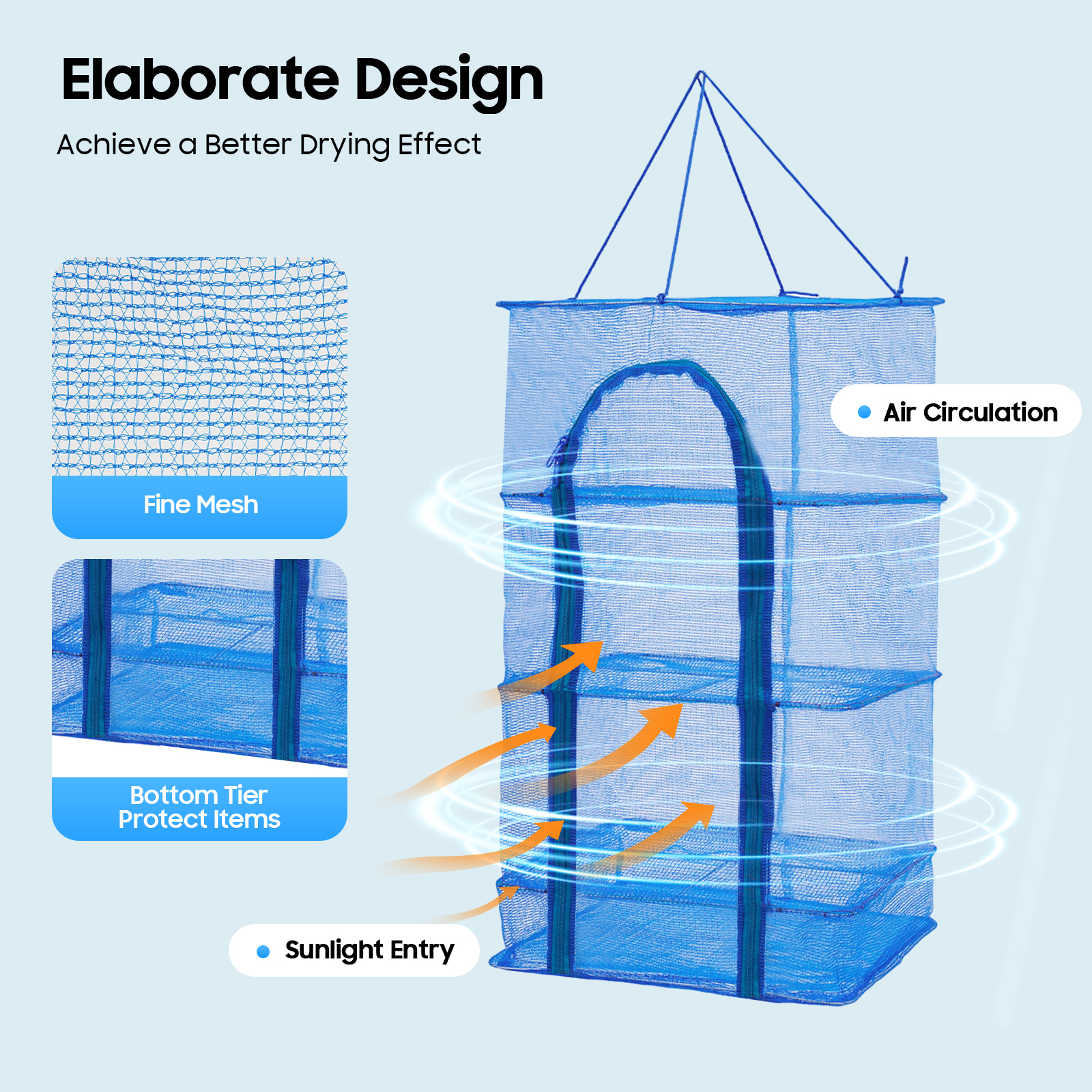 4-Tier Hanging Drying Net Rack - Food Storage Net avis et prix