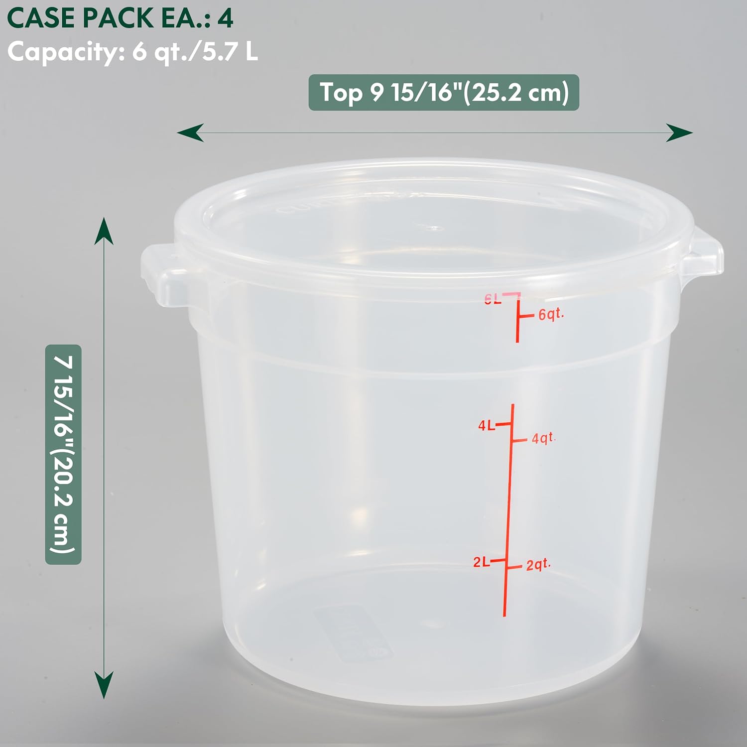 6 Quart Translucent Food Stora - Food Storage Quart Containers avis et prix