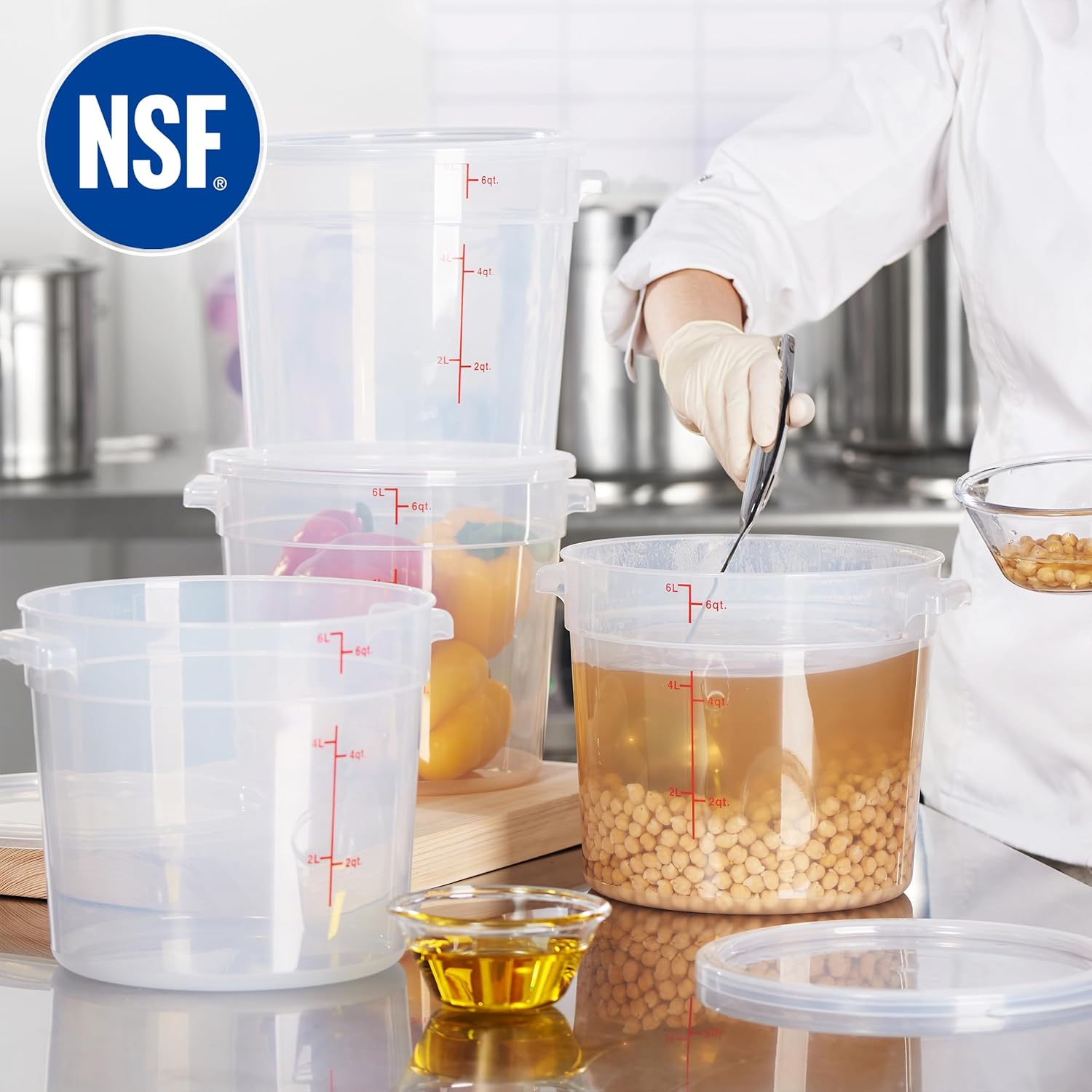6 Quart Translucent Food Stora - Food Storage Quart Containers avis et prix
