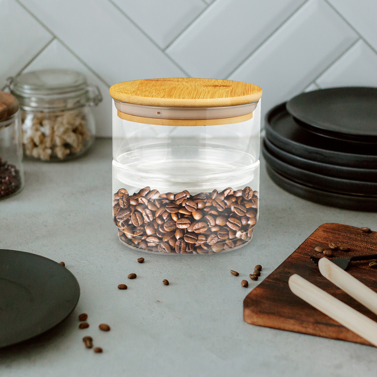 1Set Clear Heavy-Duty Glass Se - Food Storage Jars Plastic avis et prix