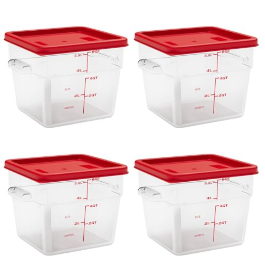 6 Quart Set of 4 Food Storage  - Food Storage Quart Containers avis et prix