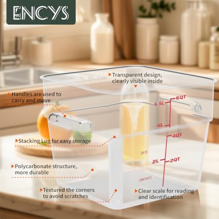 6 Quart Set of 4 Food Storage  - Food Storage Quart Containers avis et prix