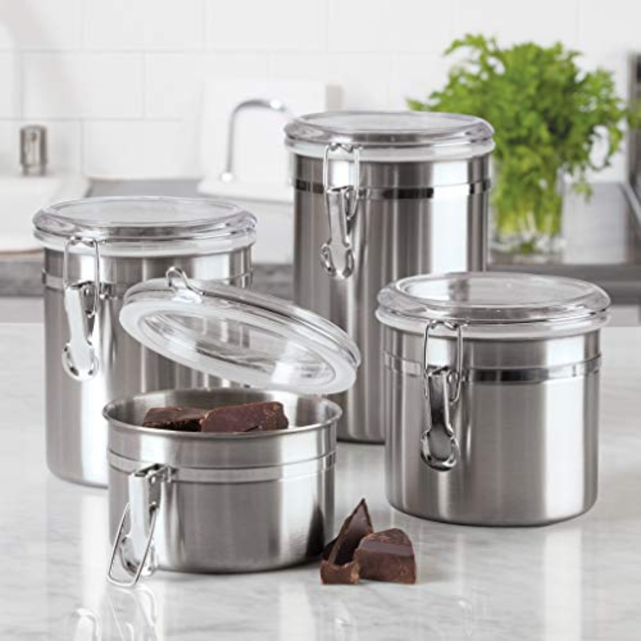 Set of 4 Stainless Steel Kitch - Food Storage In The Kitchen avis et prix