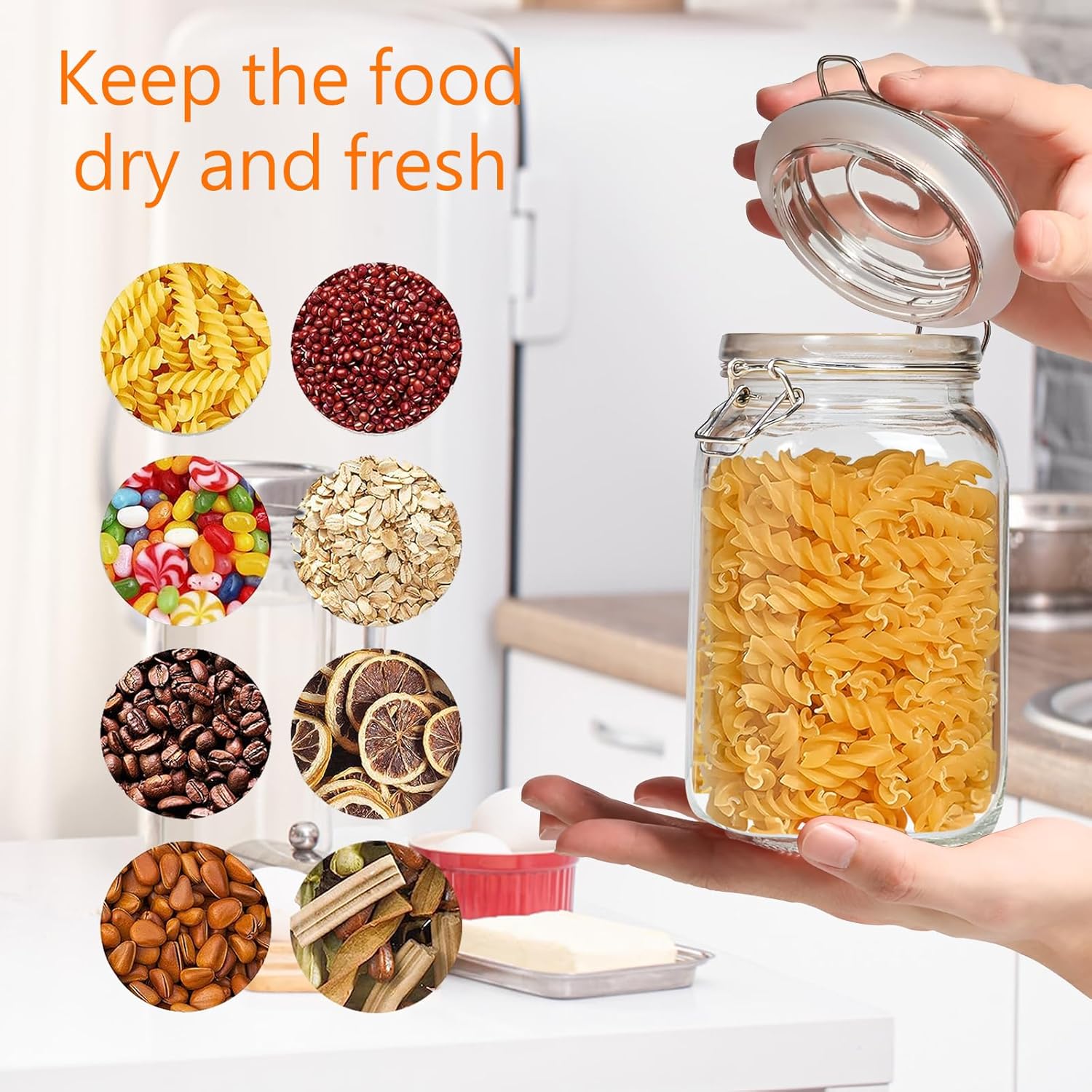 Clear Food Storage Jars 50oz S - Food Storage In The Kitchen avis et prix
